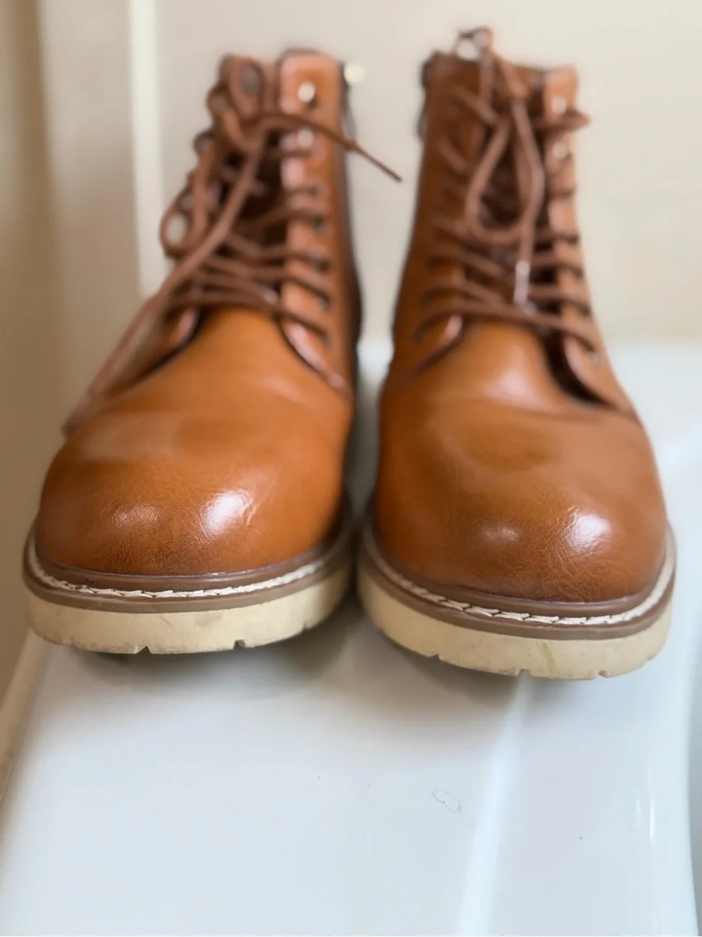 Steve Madden Men's Tan Lace-Up Chukka Boots size 10.5
